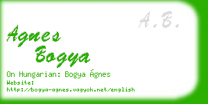 agnes bogya business card